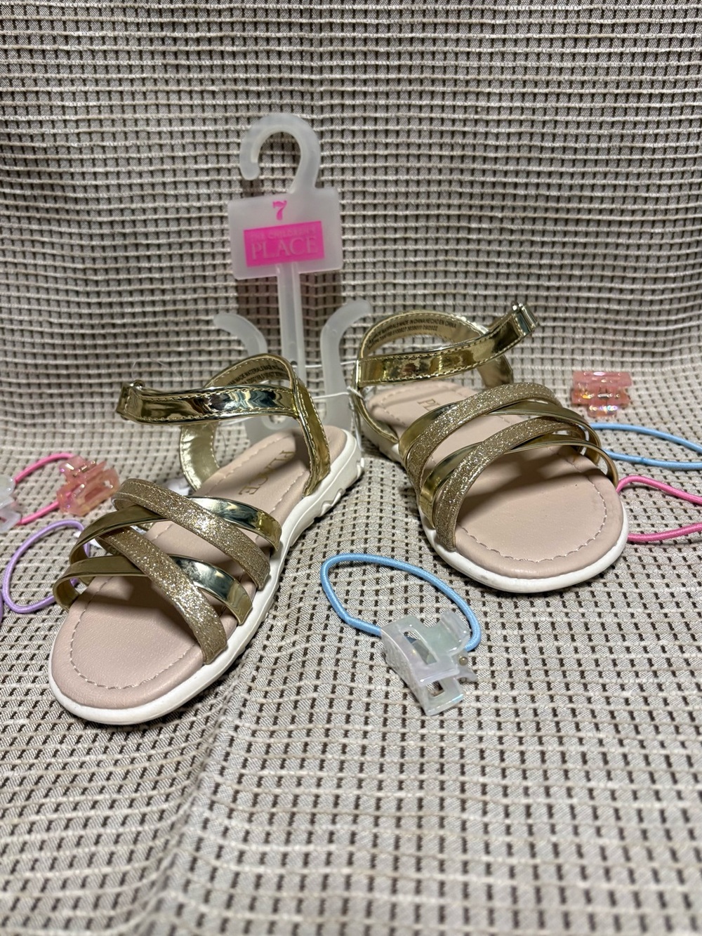 The Children's Place Metallic Gold Multi-Strap Girls' Sandals